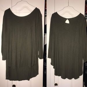 Maurices Olive Long Sleeve Long Top Size XL